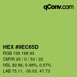 Código de color: HEX #9EC65D | qconv.com