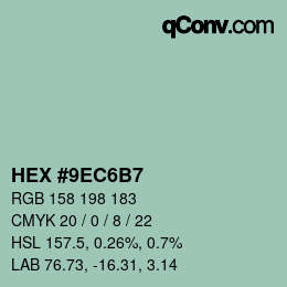 Color code: HEX #9EC6B7 | qconv.com