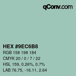 Color code: HEX #9EC6B8 | qconv.com