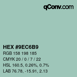 Color code: HEX #9EC6B9 | qconv.com