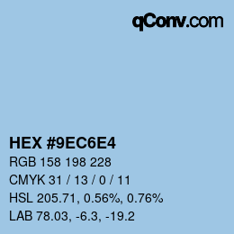 カラーコード: HEX #9EC6E4 | qconv.com