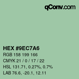 Color code: HEX #9EC7A6 | qconv.com