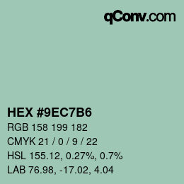Color code: HEX #9EC7B6 | qconv.com