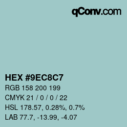 Color code: HEX #9EC8C7 | qconv.com