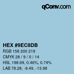 カラーコード: HEX #9EC8DB | qconv.com