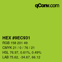 颜色代码: HEX #9EC931 | qconv.com