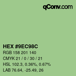 Color code: HEX #9EC98C | qconv.com