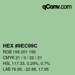 Código de color: HEX #9EC99C | qconv.com