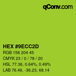カラーコード: HEX #9ECC2D | qconv.com
