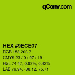 Color code: HEX #9ECE07 | qconv.com
