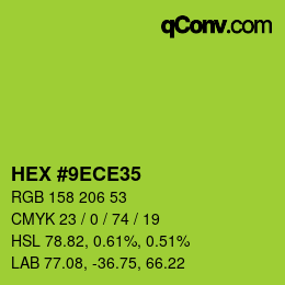 Color code: HEX #9ECE35 | qconv.com