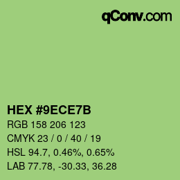 Color code: HEX #9ECE7B | qconv.com