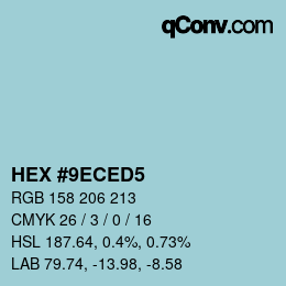カラーコード: HEX #9ECED5 | qconv.com