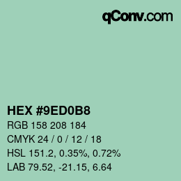 カラーコード: HEX #9ED0B8 | qconv.com