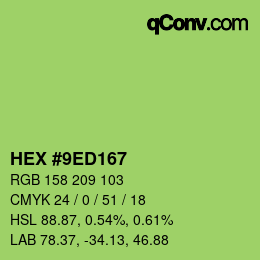 Color code: HEX #9ED167 | qconv.com