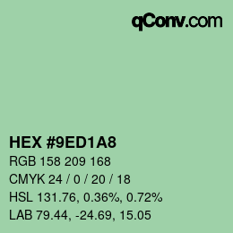 Farbcode: HEX #9ED1A8 | qconv.com