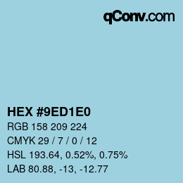 Color code: HEX #9ED1E0 | qconv.com