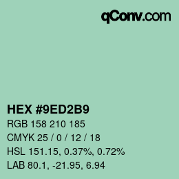 颜色代码: HEX #9ED2B9 | qconv.com