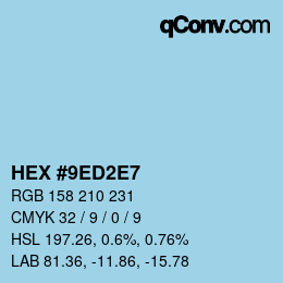 カラーコード: HEX #9ED2E7 | qconv.com