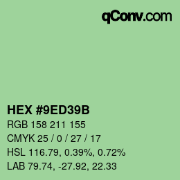 Color code: HEX #9ED39B | qconv.com