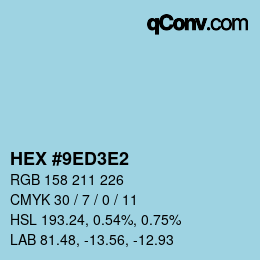 颜色代码: HEX #9ED3E2 | qconv.com