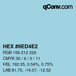 颜色代码: HEX #9ED4E2 | qconv.com
