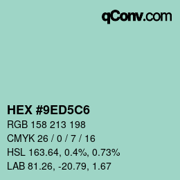 Color code: HEX #9ED5C6 | qconv.com