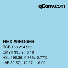 Color code: HEX #9ED6EB | qconv.com