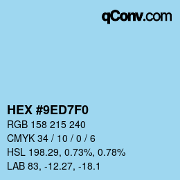 カラーコード: HEX #9ED7F0 | qconv.com