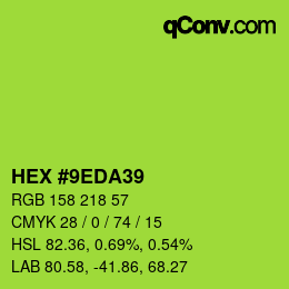 Color code: HEX #9EDA39 | qconv.com