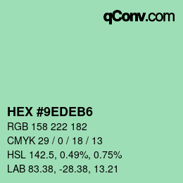 Color code: HEX #9EDEB6 | qconv.com