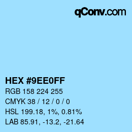 Color code: HEX #9EE0FF | qconv.com