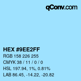 Color code: HEX #9EE2FF | qconv.com