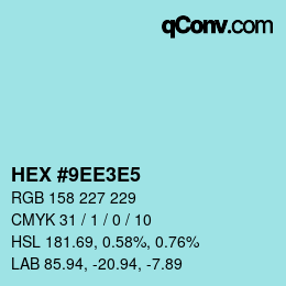 Color code: HEX #9EE3E5 | qconv.com