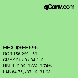 颜色代码: HEX #9EE596 | qconv.com