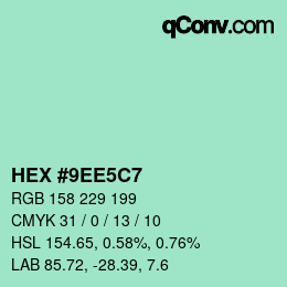 Color code: HEX #9EE5C7 | qconv.com