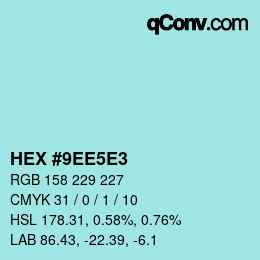 Color code: HEX #9EE5E3 | qconv.com
