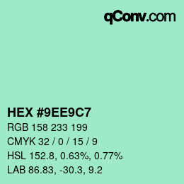 Color code: HEX #9EE9C7 | qconv.com