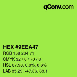 Color code: HEX #9EEA47 | qconv.com
