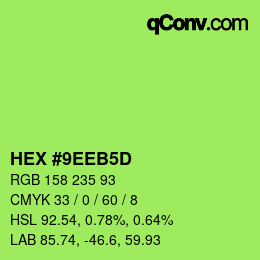 Color code: HEX #9EEB5D | qconv.com