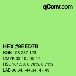 Color code: HEX #9EED7B | qconv.com