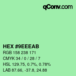 Color code: HEX #9EEEAB | qconv.com