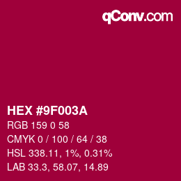 Color code: HEX #9F003A | qconv.com