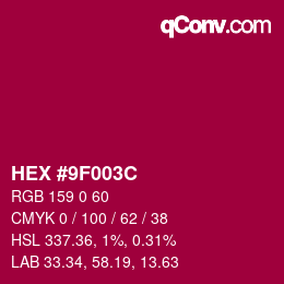 Color code: HEX #9F003C | qconv.com