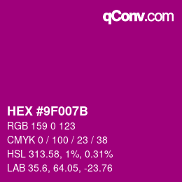 Color code: HEX #9F007B | qconv.com