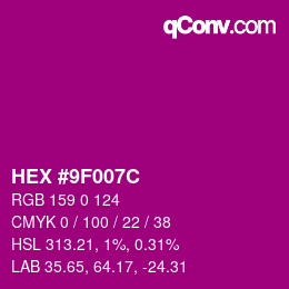 Color code: HEX #9F007C | qconv.com