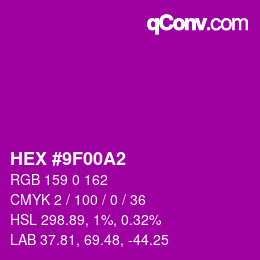 Color code: HEX #9F00A2 | qconv.com