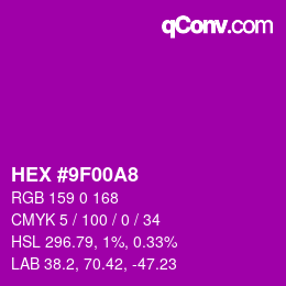 Farbcode: HEX #9F00A8 | qconv.com