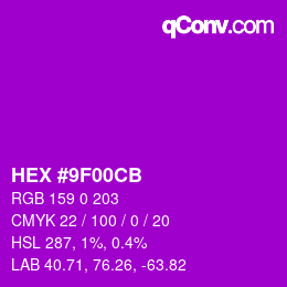Color code: HEX #9F00CB | qconv.com