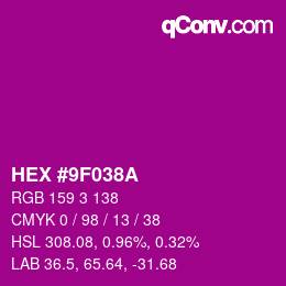 Color code: HEX #9F038A | qconv.com